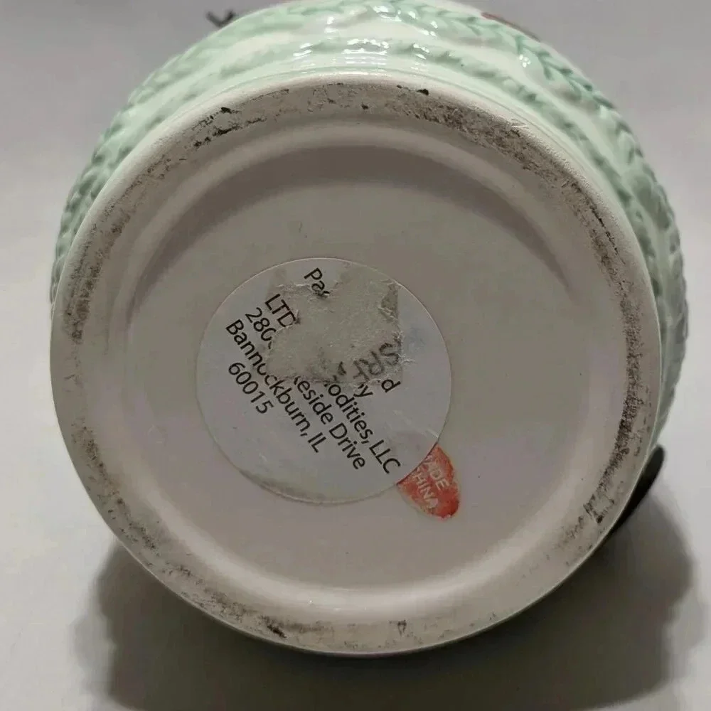 Vintage LTD Commodities Ceramic Canister Cream Color &‎ Fruit Design